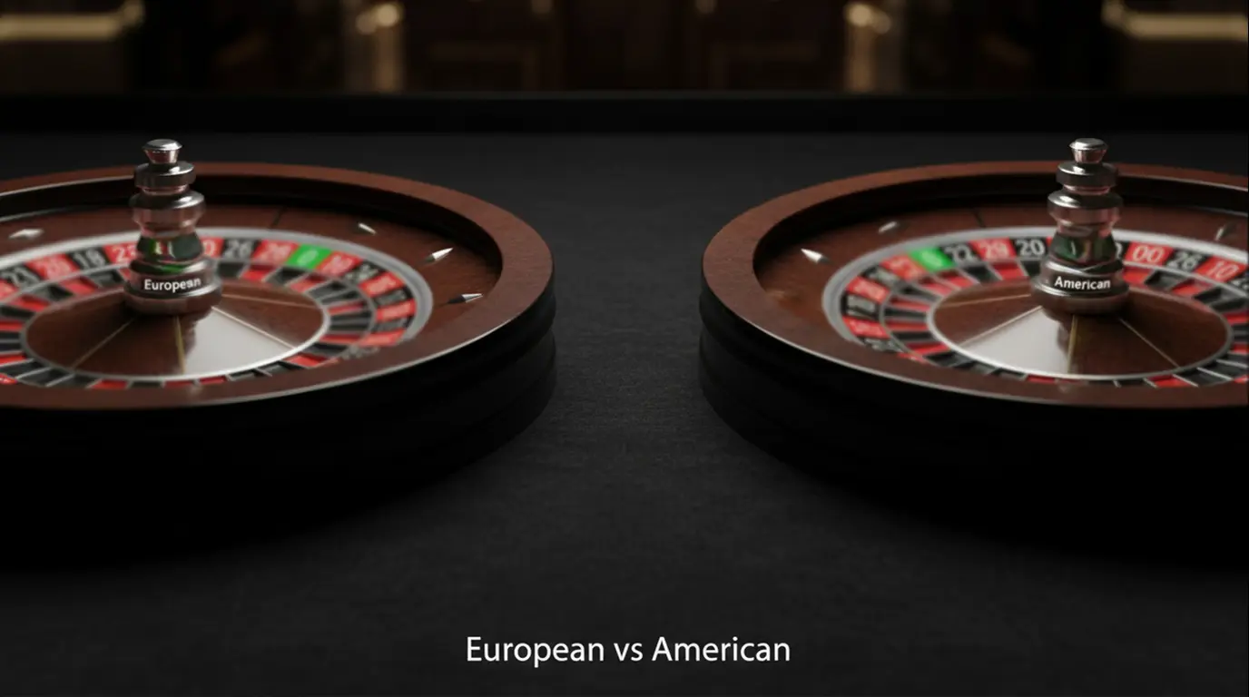 Two roulette wheels side by side one with a single zero and one with a double zero